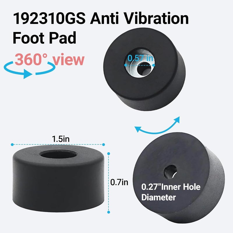 GnDaYoug 4PCS 192310GS Anti Vibration Rubber Feet Pads Bumper for Air Compressors, Generators Pressure Washers –Isolation Mounts Compatible with Coleman Powermate 094-0026 Sanborn E106661, Husky Fini D091007 - Image 3